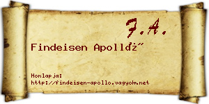 Findeisen Apolló névjegykártya